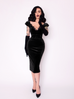 Baudelaire Dress in Black Velvet (S, 2XL, 3XL and 4XL ONLY) - Natasha Marie Clothing